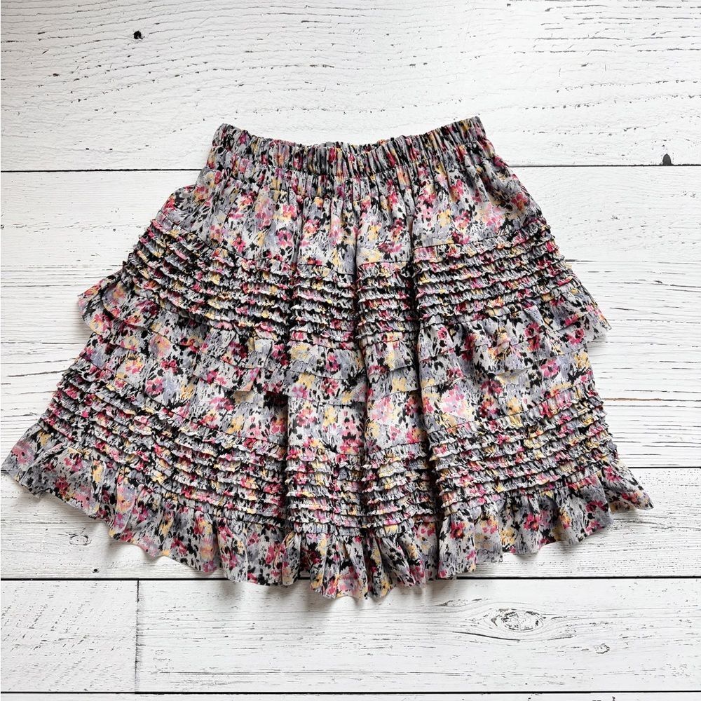 All Saints - Sanse Sketch floral Ruffle Skirt